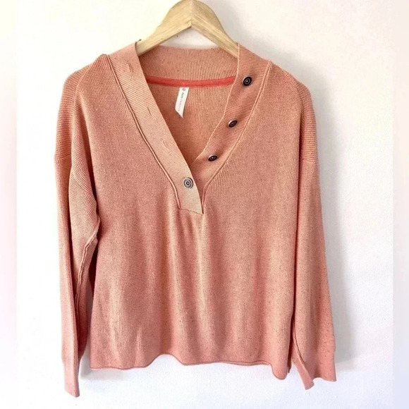 Anthropologie Daily Practice Waffle Knit Relaxed Fit Long Sleeve Top Size Small - Picture 1 of 12